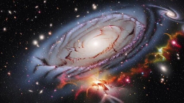 Spiral Galaxy in Deep Space Exploration.