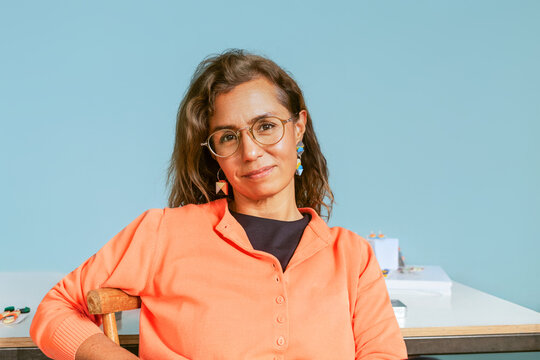 Artist Woman Portrait Eyeglasses