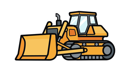 Yellow Construction Bulldozer Heavy Equipment Machine. © mak
