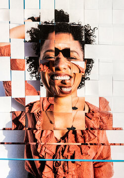 Summer analog woman-s woven portrait