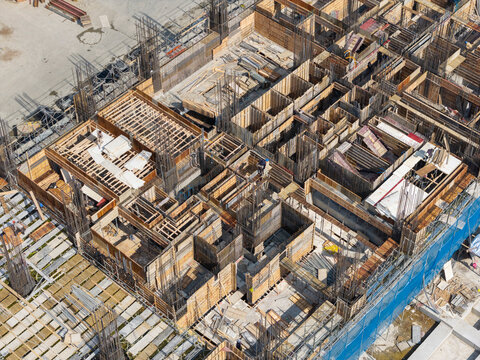 Aerial Building Construction Site Framework