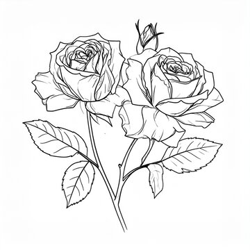 rose flower sketch

