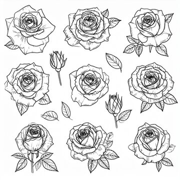 rose flower sketch

