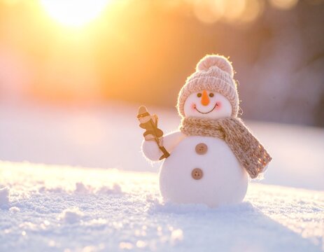 snowman on the snow