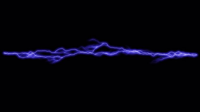 4K Purple Electric Plasma Line Overlay with Alpha Channel on Transparent Background Neon Energy Beam Pulse VFX Animation