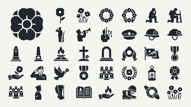 A collection of various Glyph icon sets displayed on a clean surface for reference purposes.