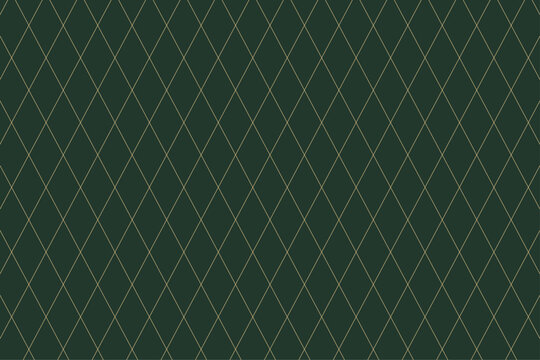 Elegant gold diamond line pattern on deep green background
