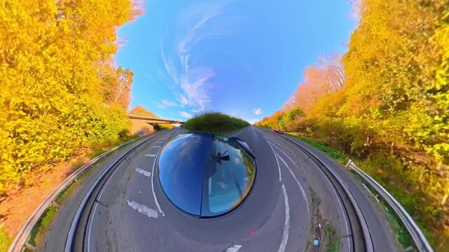 British Rural Car Travel Between Luton And Stevenage Via Country Road. Ultra Wide Angle Special Time Lapse Footage of Car Travel on British Country Road and Highways of England. 6th April, 2026