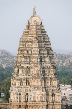 Hindu temple tower in Hampi, India