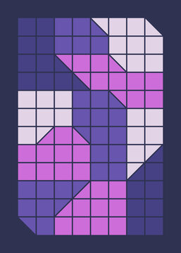 Poster with geometric shapes mosaic