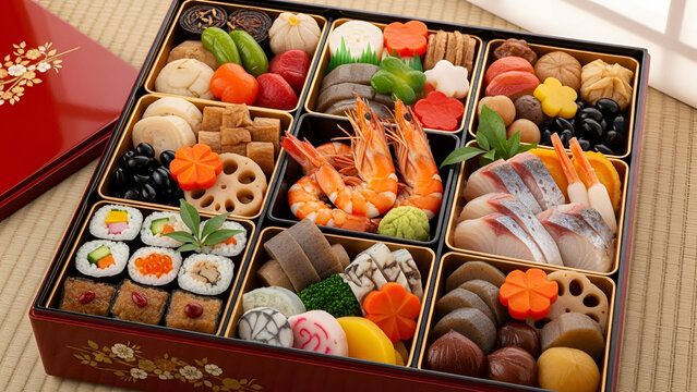 Traditional japanese osechi box
