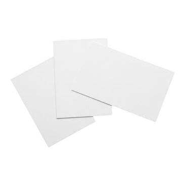 A stack of white index cards with a dotted line