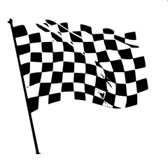 Fototapeta premium Racing symbol silhouette of Checkered finish flag in simple vector style