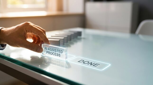 Person's hand gently touching a glass table displaying a closed sign symbolizing temporary business closure or limitation