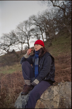 Young woman and a snack