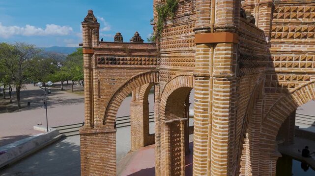 Architecture detail of the Mudejar fountain in Chiapa de Corzo Chiapas, Mexico.