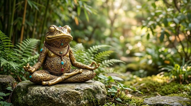 Yoga Frog Statue Outdoor Garden Design