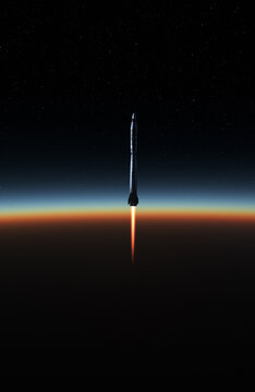 Space rocket going into space