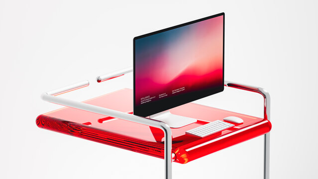 Display shows modern technology on the computer screen