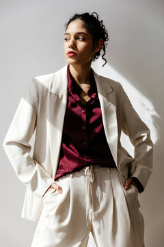 Woman wearing stylish blazer