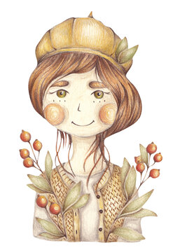 Girl with flowers on her vest