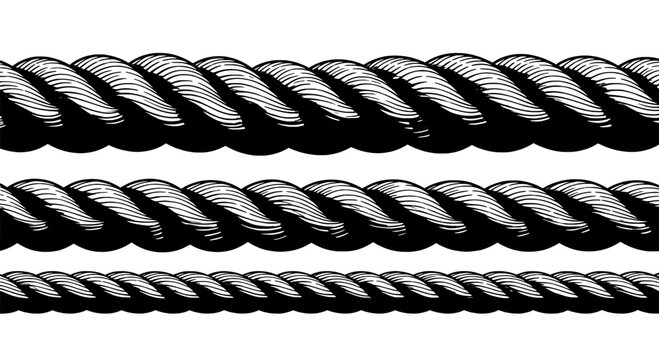 Rope thick twisted with detailed texture and black shadow, rope illustration featuring cord, vector cord, graphic cord with cord design and cord