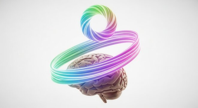 Visualizing the vibrant flow of innovative thought and creative intelligence within the human mind