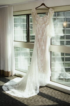 Wedding Dress in a Window