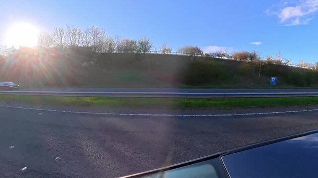 British Rural Car Travel Between Luton And Stevenage Via Country Road. Ultra Wide Angle Special Time Lapse Footage of Car Travel on British Country Road and Highways of England. 6th April, 2026