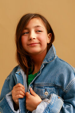 Young Girl in Denim Jacket