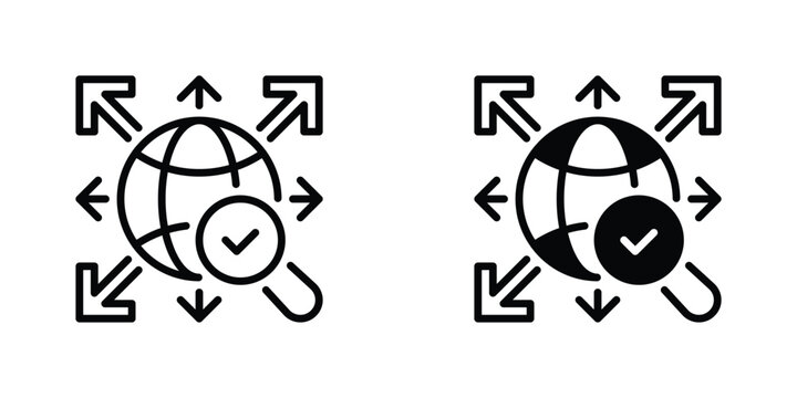 Market Expansion Vector Line Icon for Business and Marketing