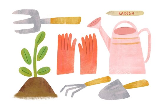 Gardening illustration set