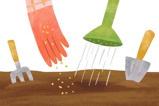 Gardening illustration set