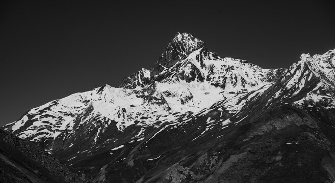 Silent Ascent in the Himalayas: A Monument of Snow and Stone