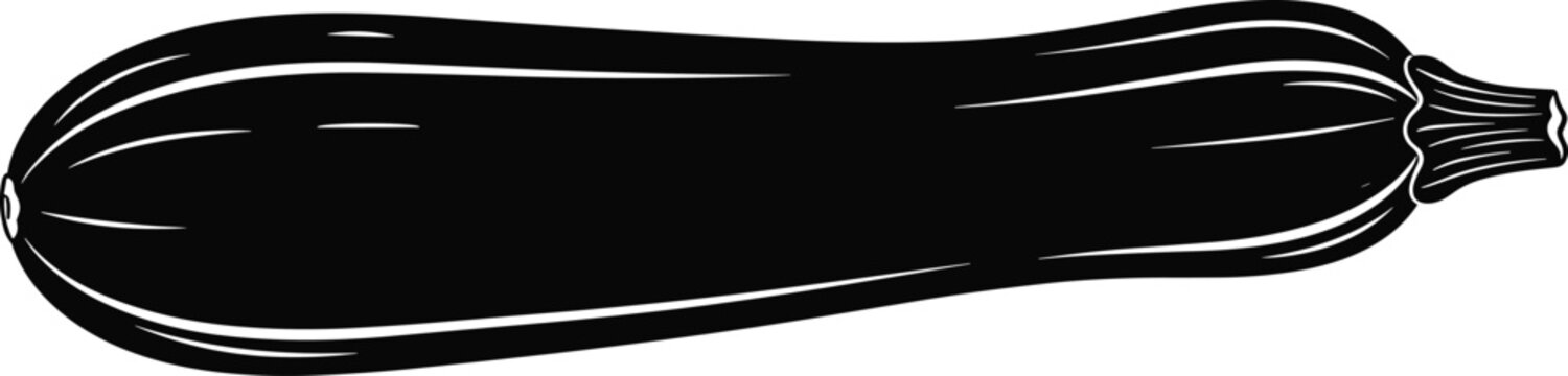 Black silhouette of a long squash.
