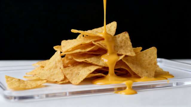 tortila nachos and cheese sauce