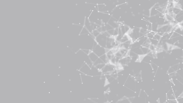 Multi color network animation connected dots on white background. abstract grunge background vector illustration