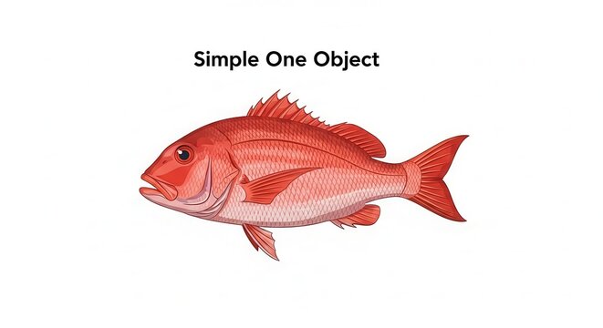 Vibrant red fish illustration on a clean white background a clear and simple aquatic creature