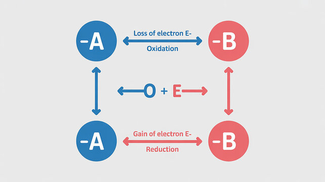 A scientific diagram showing a redox reaction process