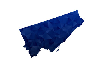 Obraz premium Toronto Map - Polygon Style Vector Illustration in Dark Blue Gradient, Low Poly Geometric Design, Isolated on White Background for Infographics and Education.