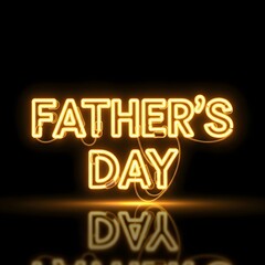 Obraz premium Bright neon 'father's day' sign celebrating happy father's day with glowing lights