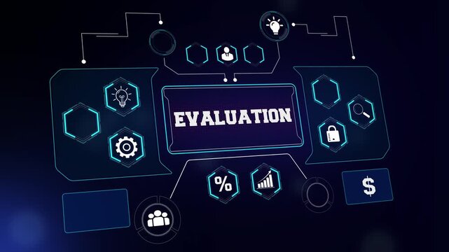 Business evaluation and corporate performance analysis footage featuring a professional dashboard for company review presentations and strategic assessment
