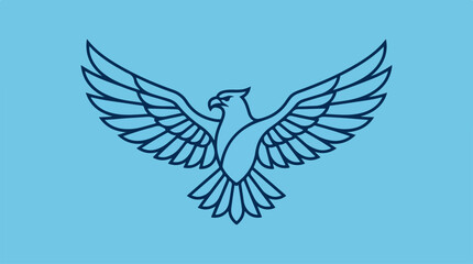 Fototapeta premium Bird with outstretched wings flying high.