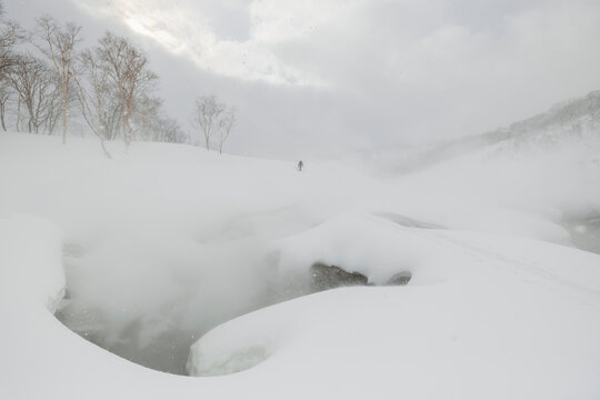 Ski touring in the Japanese mountains