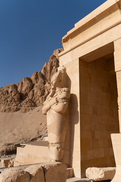 God sculpture Hatshepsut Temple, Luxor, Egypt