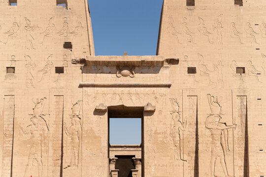 Edfu temple hieroglyphs Egypt