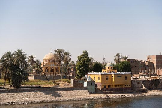 Houses Along the Nile River in Egypt