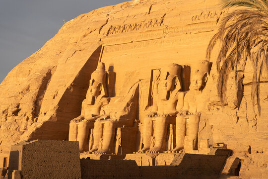 Ancient Statues of Pharaohs at Abu Simbel in Egypt