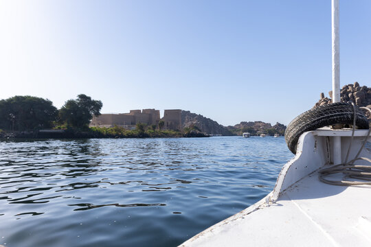 Boat Trip Near Philae Temple in Egypt