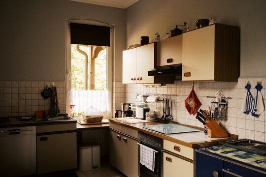 real old and vintage German kitchen with nobody 
